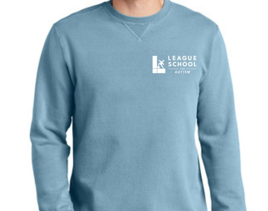 Sweatshirt - Crewneck Beach Wash Garment-Dyed in Mist Blue