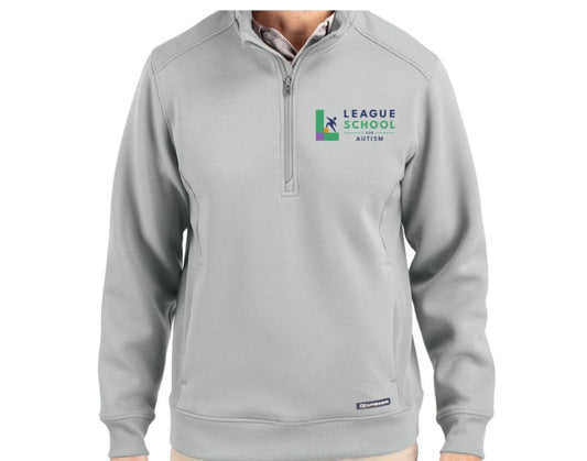 Pullover - Quarter Zip Medium Weight with Pockets in Solitaire Grey